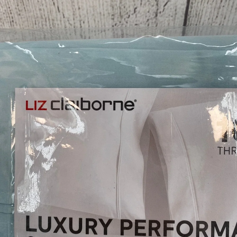 Liz Claiborne Sheet Set KING Aqua Breeze Luxury Performance 1000TC Cotton Rich